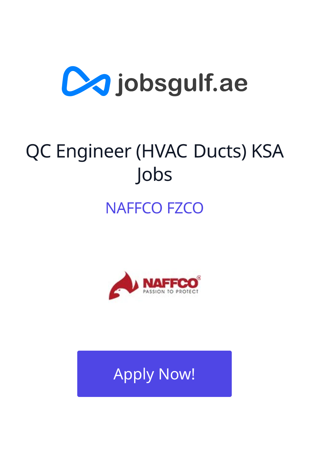 QC Engineer (HVAC Ducts) KSA Jobs at NAFFCO FZCO in Riyadh 5 10 years of experience